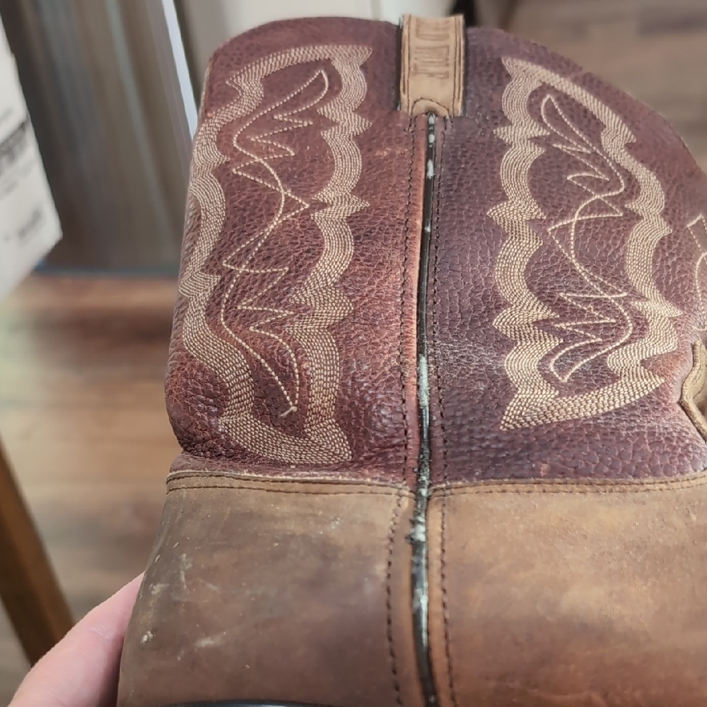 🥾 Road Wolf Men's Brown Leather Cowboy Work Boots - Picture 10 of 12